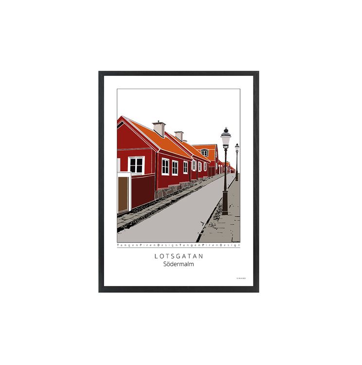 Poster Lotsgatan Södermalm 30x42