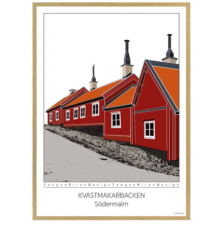 Poster Kvastmakarbacken Södermalm 50x70