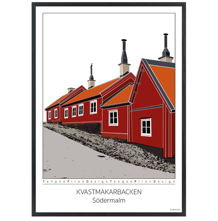 Poster Kvastmakarbacken Södermalm 50x70