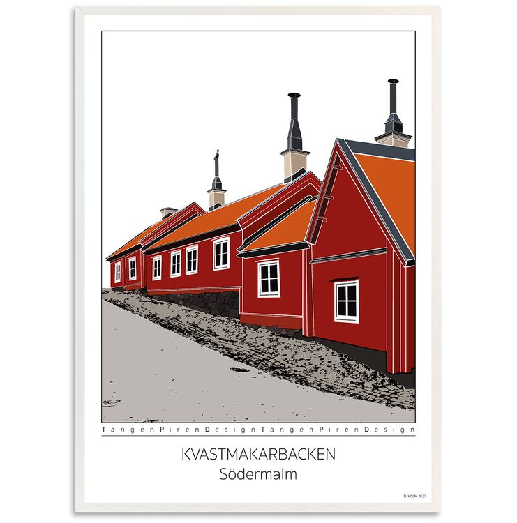 Poster Kvastmakarbacken Södermalm 50x70