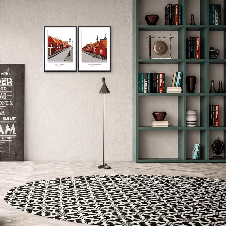 Poster Kvastmakarbacken Södermalm interiör 30x42 cm