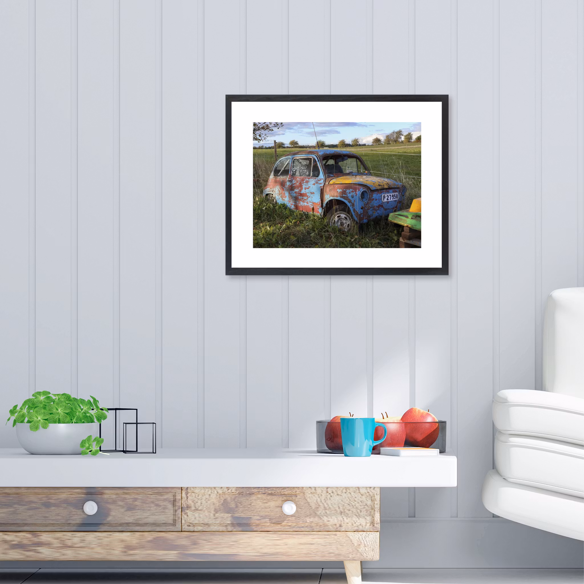 Foto Fiat i Gräset 50x40 Interiör