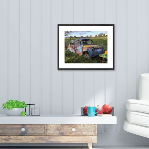Foto Fiat i Gräset 50x40
