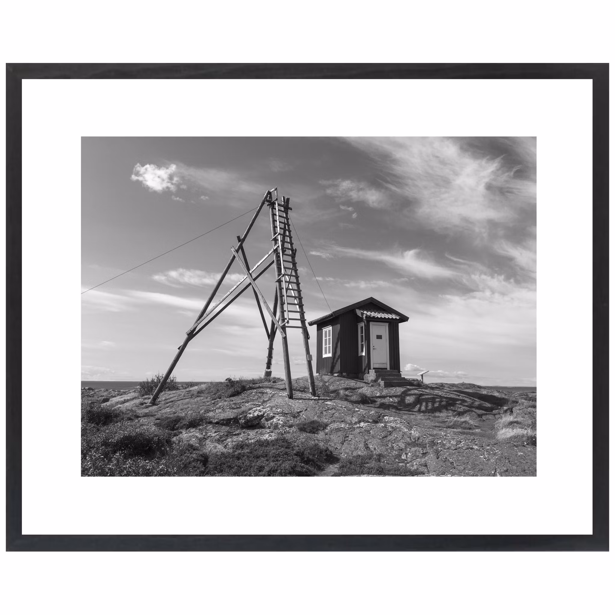 Lotsutkiken Gullholmen svart ram 50x40