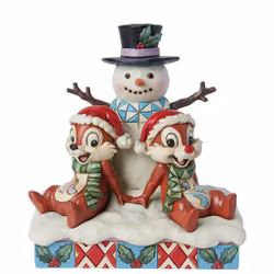 Chip 'n' Dale (Snipp og Snapp) with Snowman Figurine