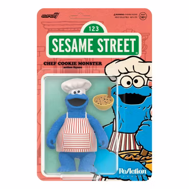 Sesame Street ReAction Action Figure Chef Cookie Monster 10 cm