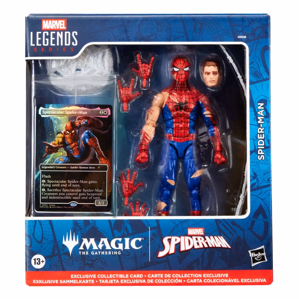 Marvel Legends Magic: The Gathering Action Figure Battle-Damaged Spider-Man (plus Exclusive Foil Card) 15 cm