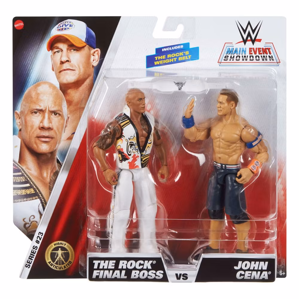 WWE Main Event Showdown Action Figures The Rock Final Boss vs John Cena 2-Pack 15 cm