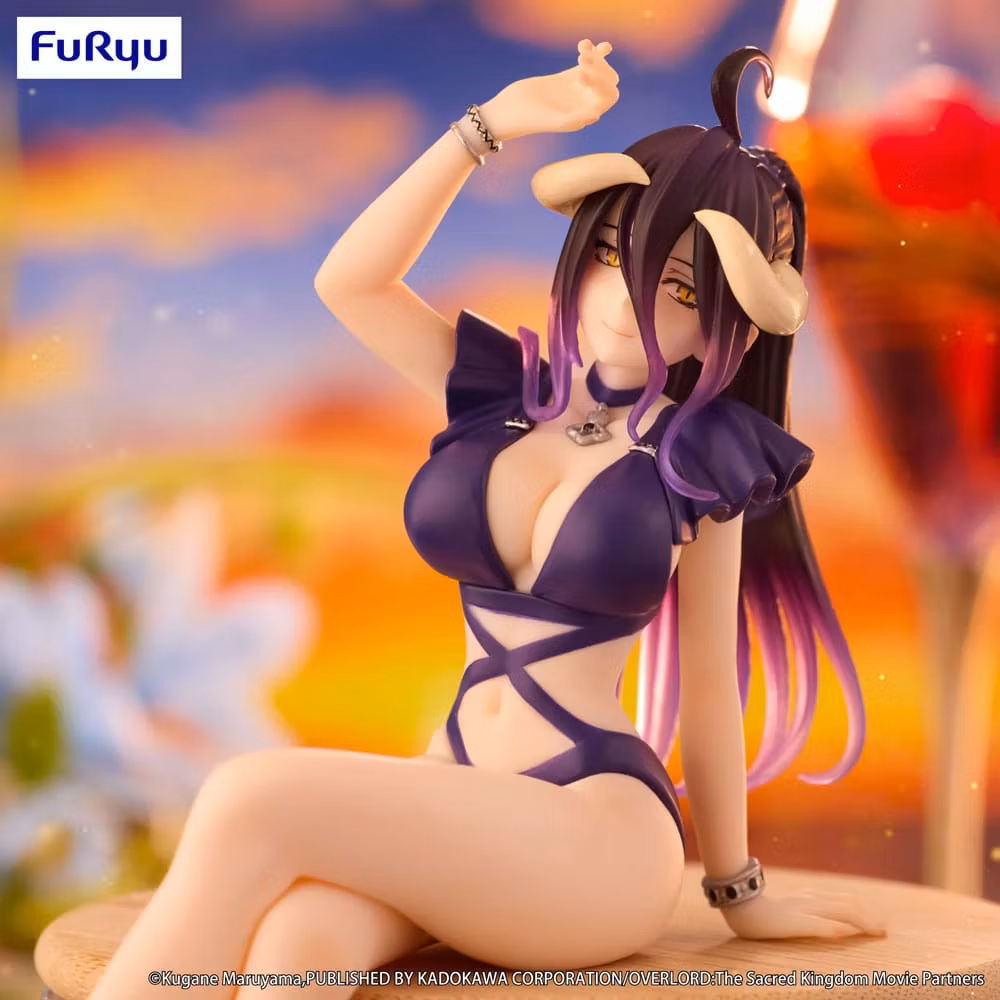 Overlord Noodle Stopper PVC Statue Albedo Swimsuit Dark Purple Color Ver. 16 cm