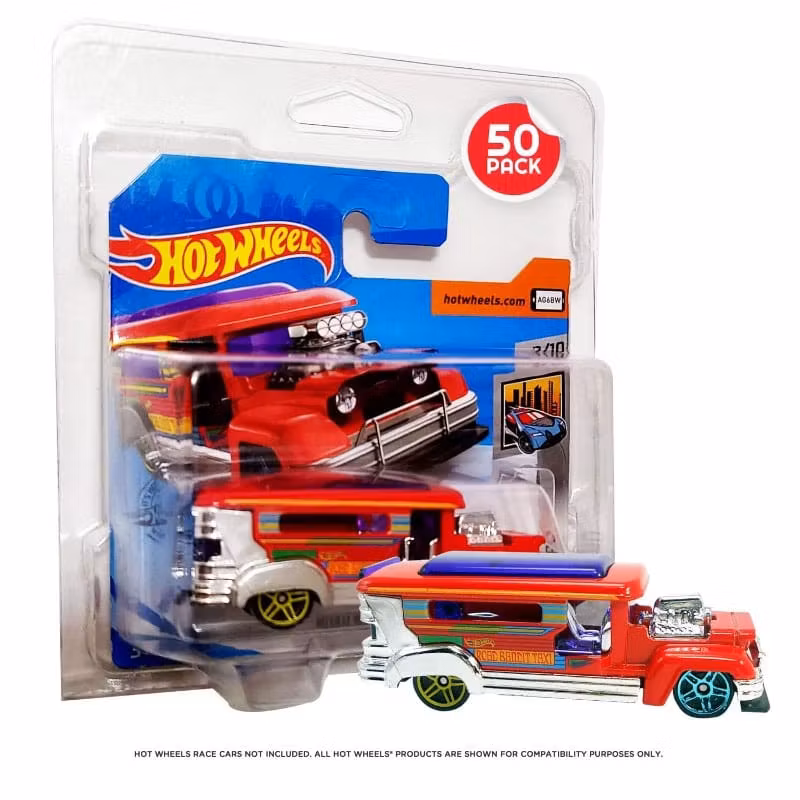 Pet Blisters 50-Pack for Hot Wheels med kort bakplate