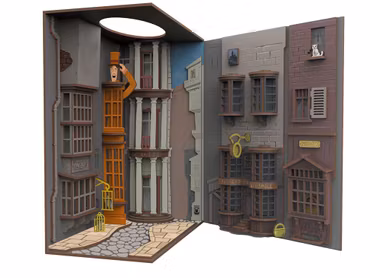 Byggesett Harry Potter Tiny Adventures Book Nook Mini Diorama Diagon Alley 23 cm med lys
