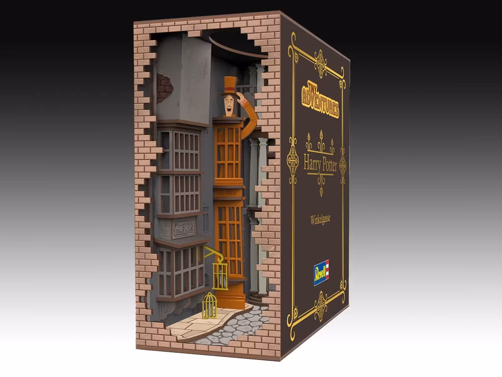 Byggesett Harry Potter Tiny Adventures Book Nook Mini Diorama Diagon Alley 23 cm med lys