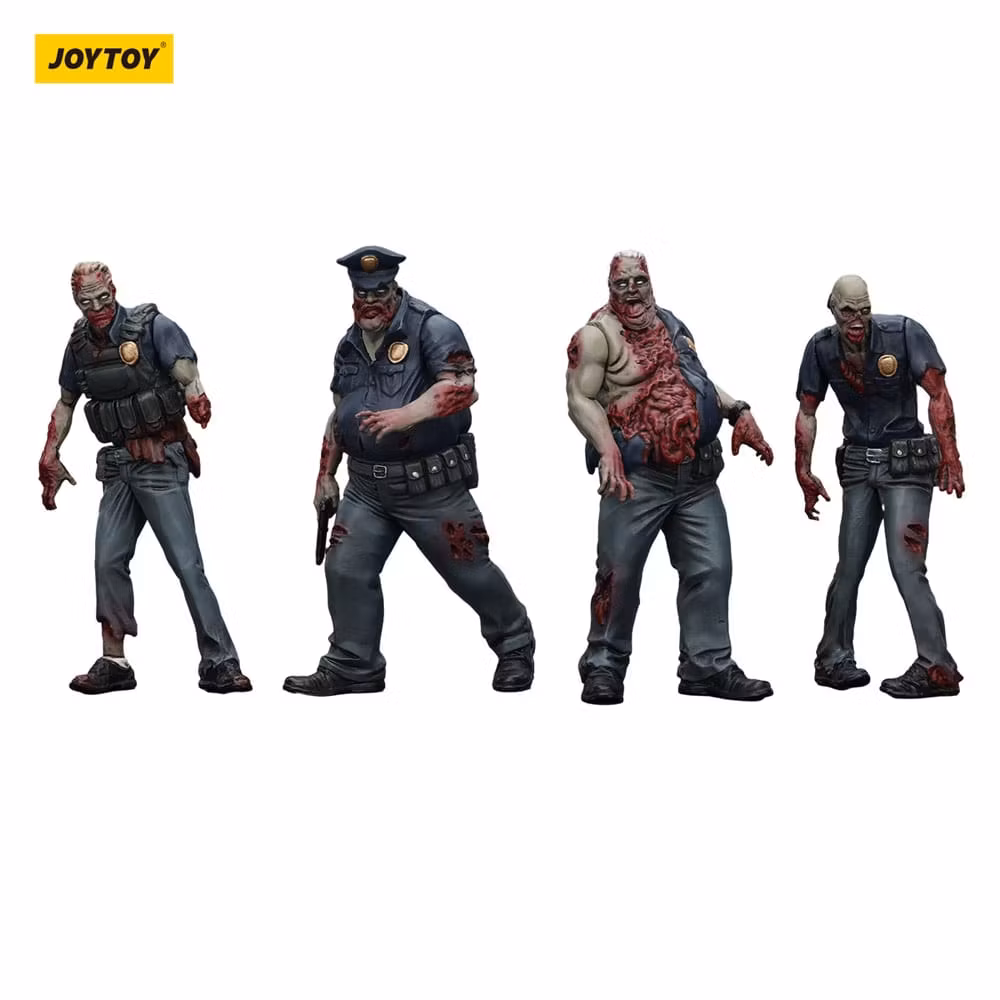 Zombie Dark Source Action Figures 4-Pack Police (Male) 8 cm