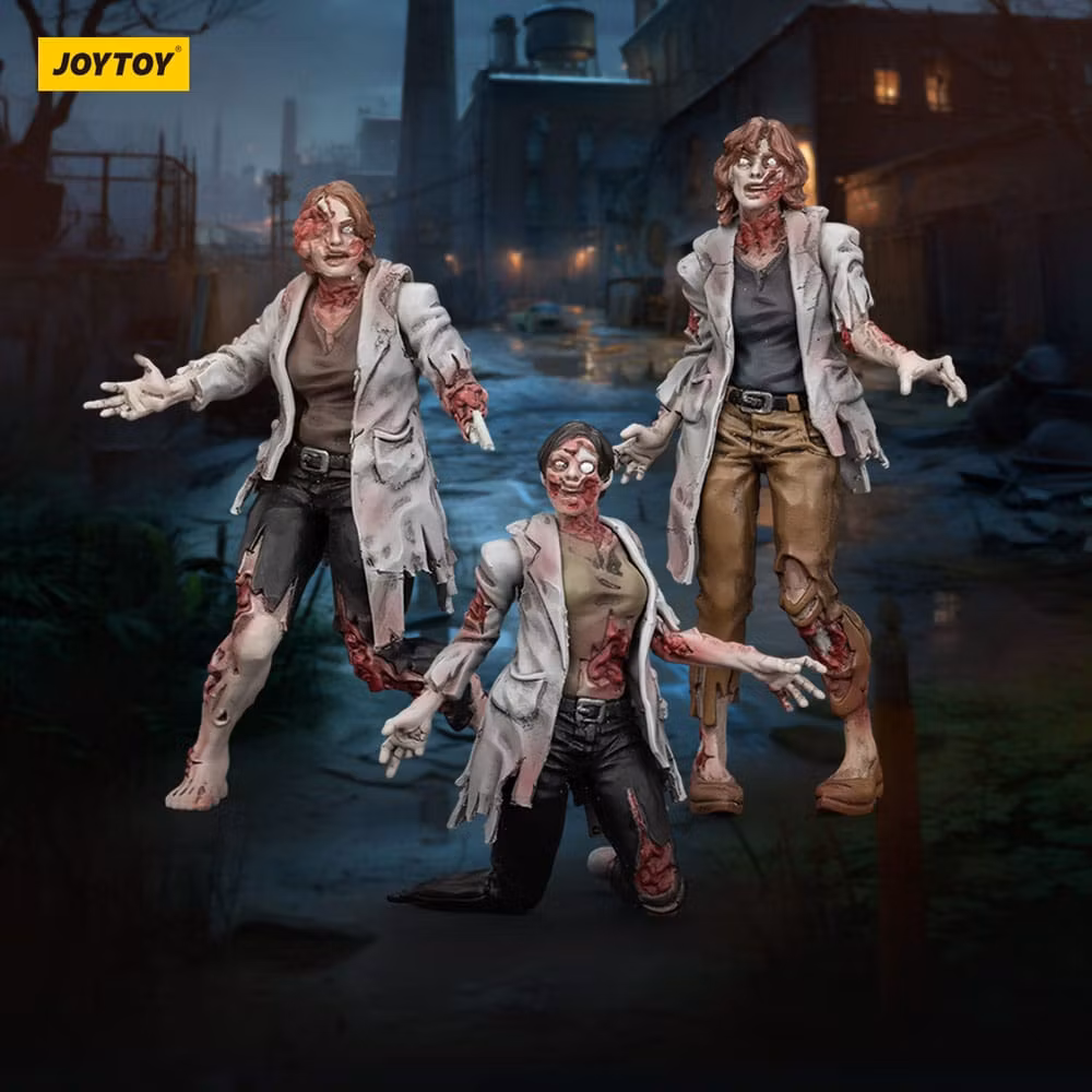 Zombie Dark Source Action Figures 3-Pack Scientists (Female) 8 cm