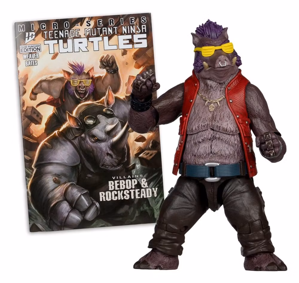 Teenage Mutant Ninja Turtles Page Punchers Action Figure Bebop 16 cm m/tegneseriehefte (Skadet emballasje)