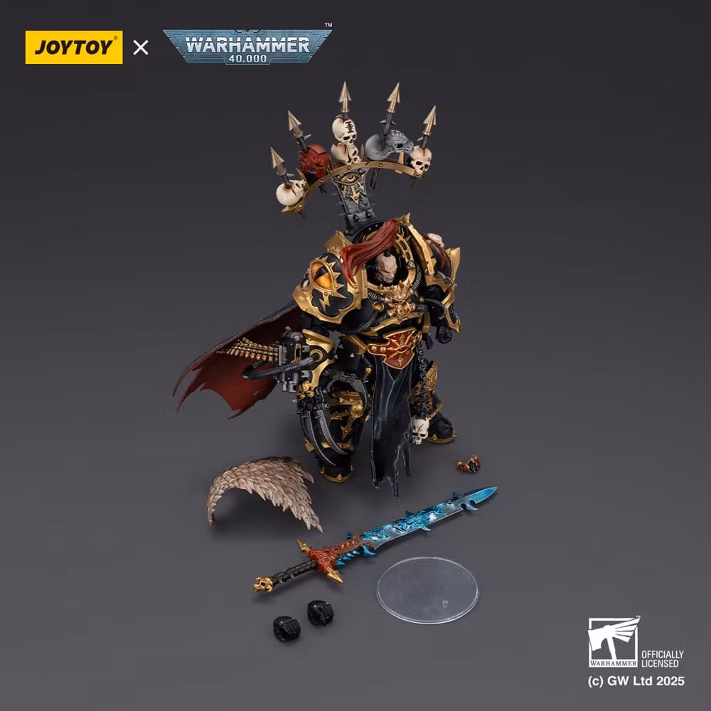 Warhammer 40,000 Action Figure Black Legion Abaddon the Despoiler with Drach'nyen and the Talo 16 cm