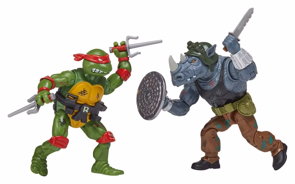 Teenage Mutant Ninja Turtles: Remastered Action Figures Raphael vs. Rocksteady (Totalpris 449,-)