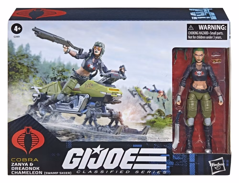G.I. Joe Classified Series Action Figure and Vehicle Set #194 Zanya and Dreadnok Chameleon (Swamp Skier) 15 cm