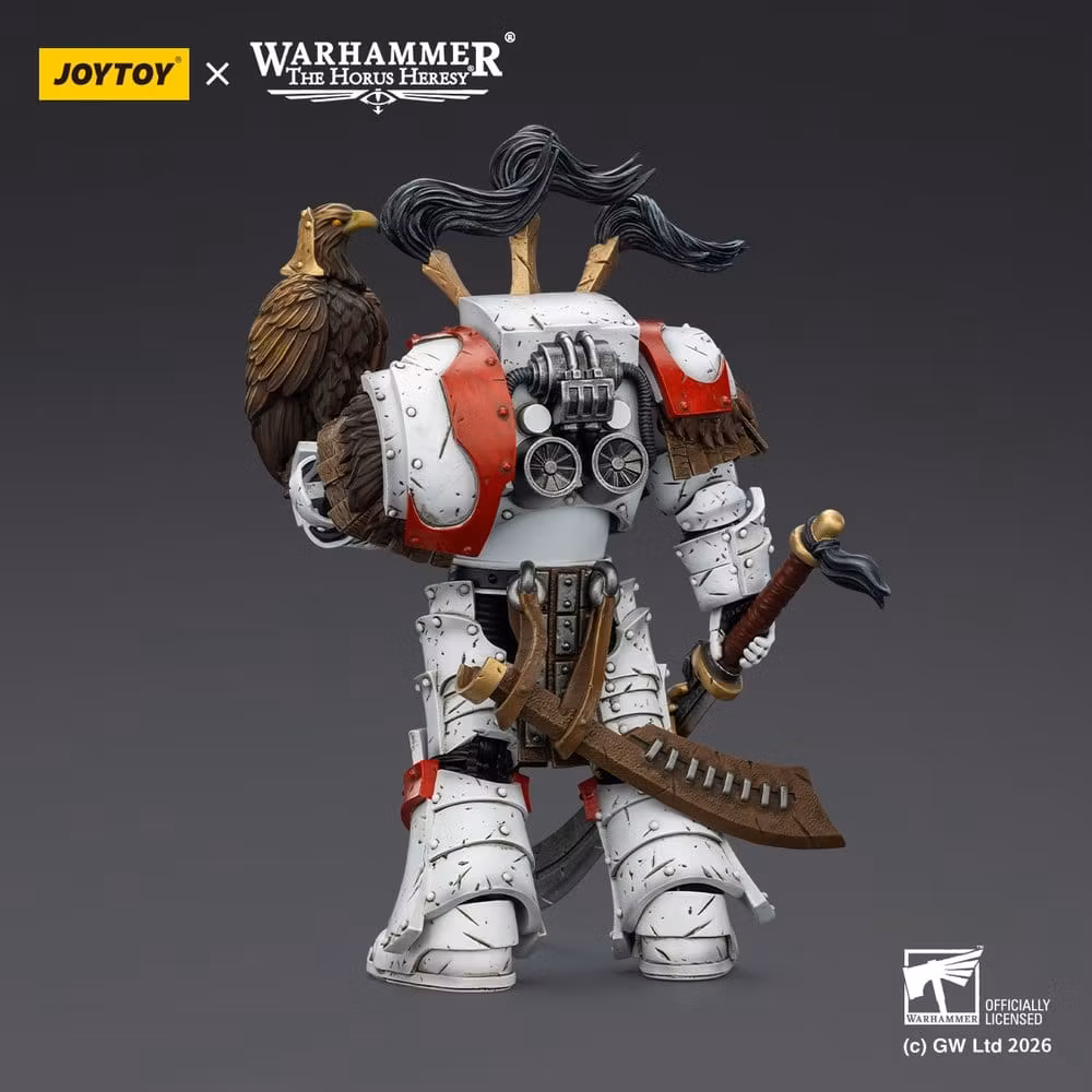 Warhammer 40,000 Action Figure White Scars Legion Praetor in Cataphractii Terminator Armour with Cyber Hawk Chogorian sword and combi-melta 14 cm