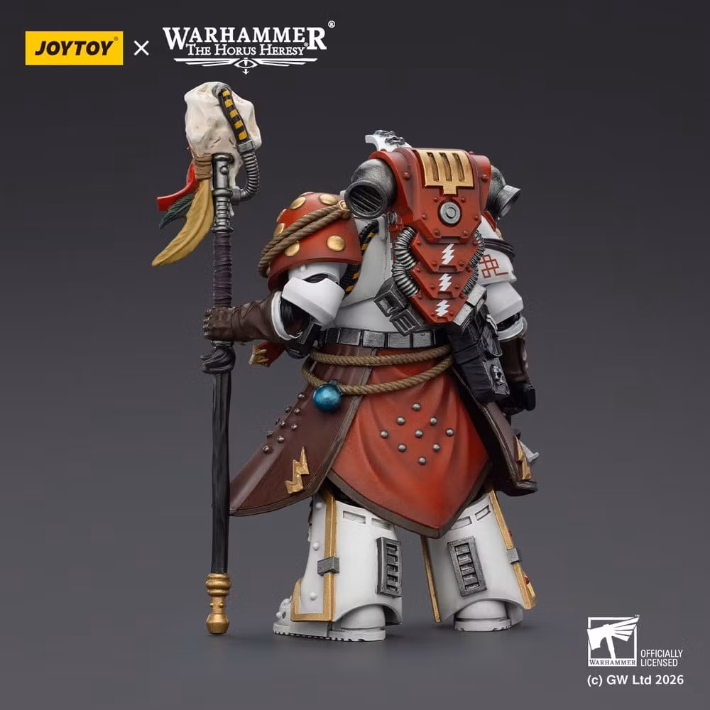Warhammer 40,000 Action Figure White Scars Stormseer Consulwith Force Staff and Bolt Pistol 12 cm