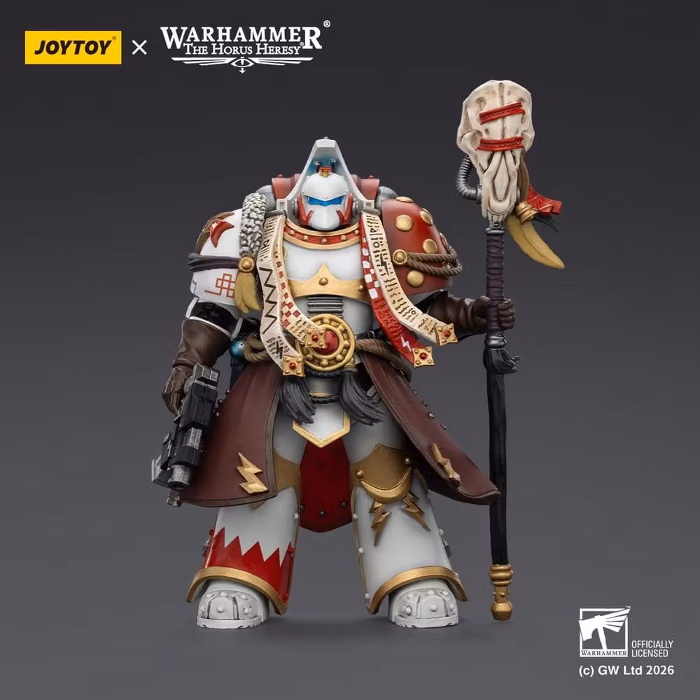 Warhammer 40,000 Action Figure White Scars Stormseer Consulwith Force Staff and Bolt Pistol 12 cm