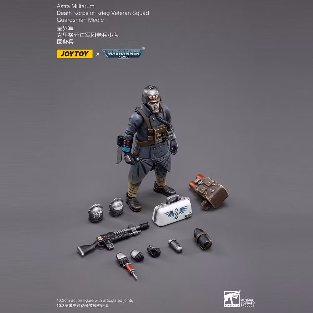 Warhammer 40k Action Figure 1/18 Death Korps of Krieg Veteran Squad Guardsman Medic 10 cm