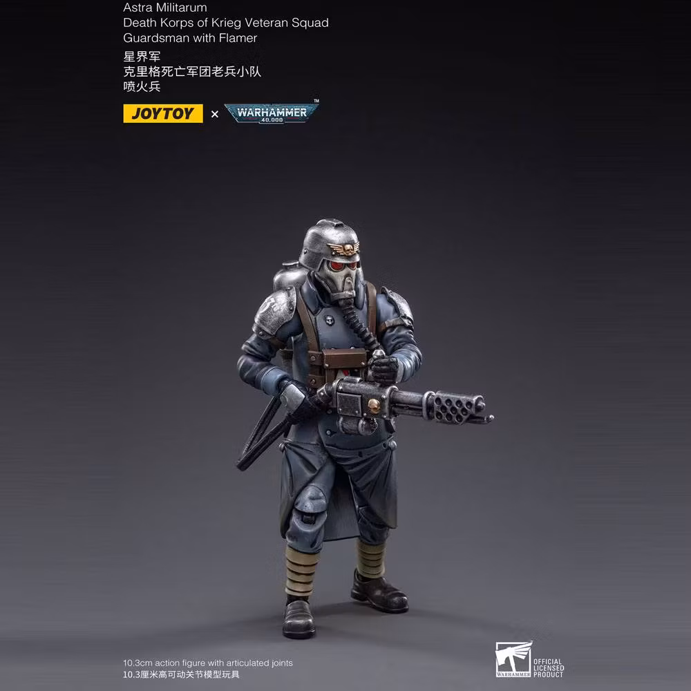 Warhammer 40k Action Figure 1/18 Death Korps of Krieg Veteran Squad Guardsman with Flamer 10 cm