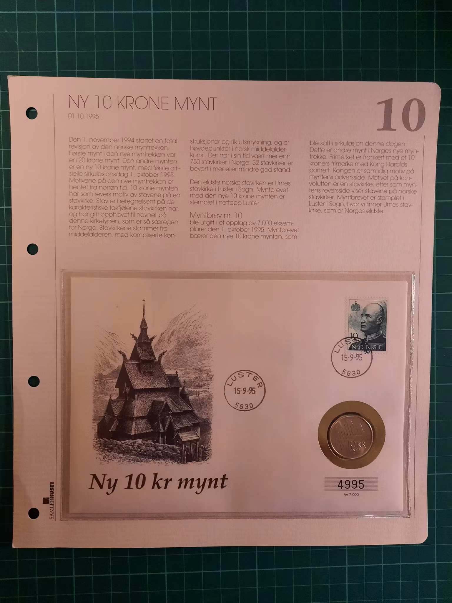 Myntbrev 10 Ny 10 krone mynt