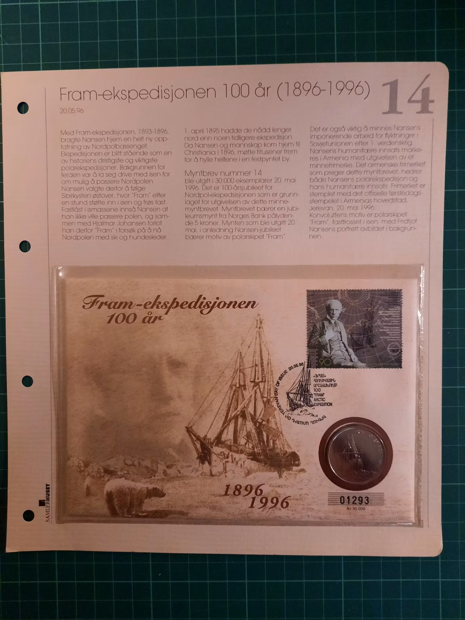 Myntbrev 14 Fram-ekspedisjonen 100 år