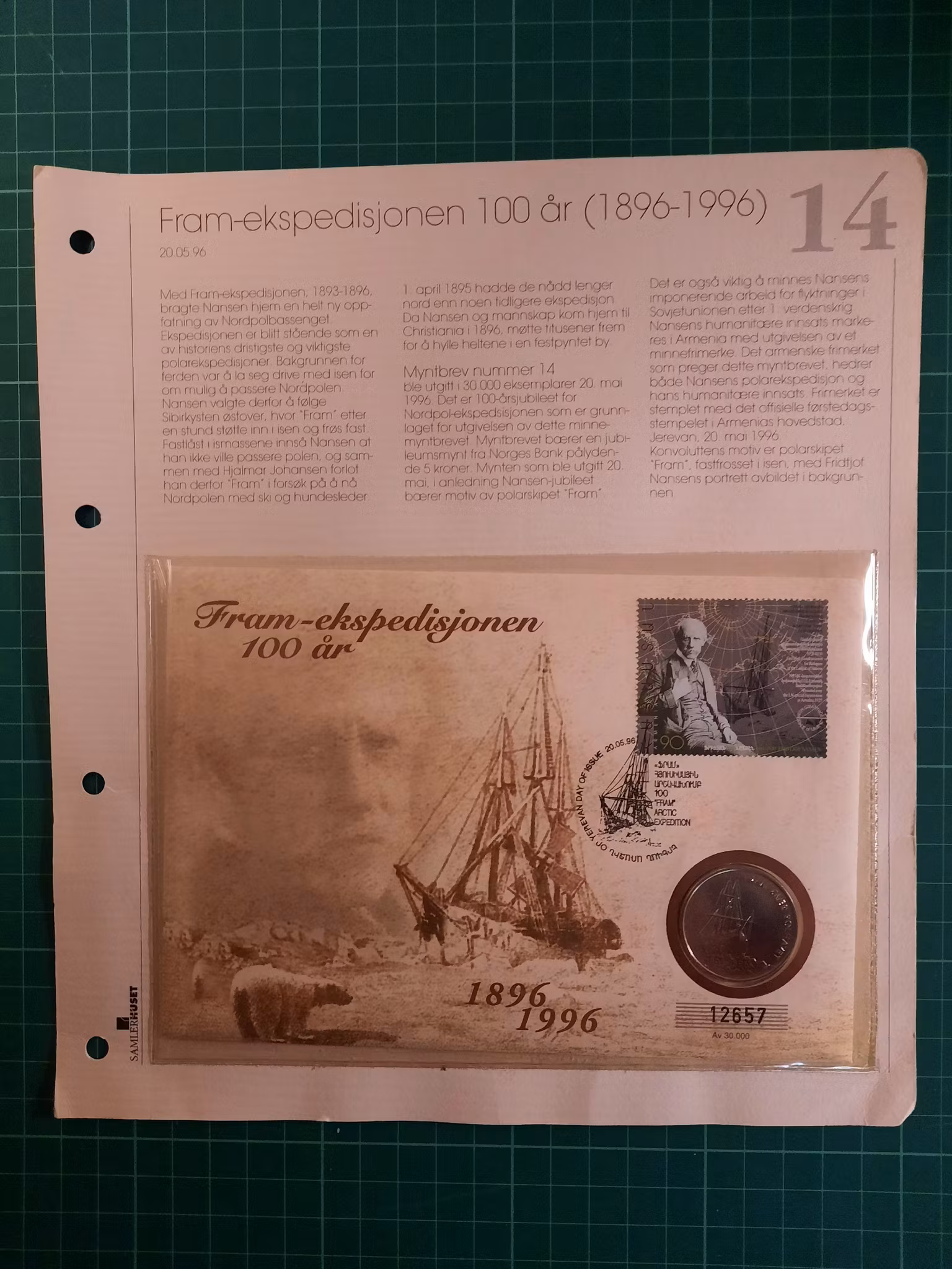 Myntbrev 14 Fram-ekspedisjonen 100 år
