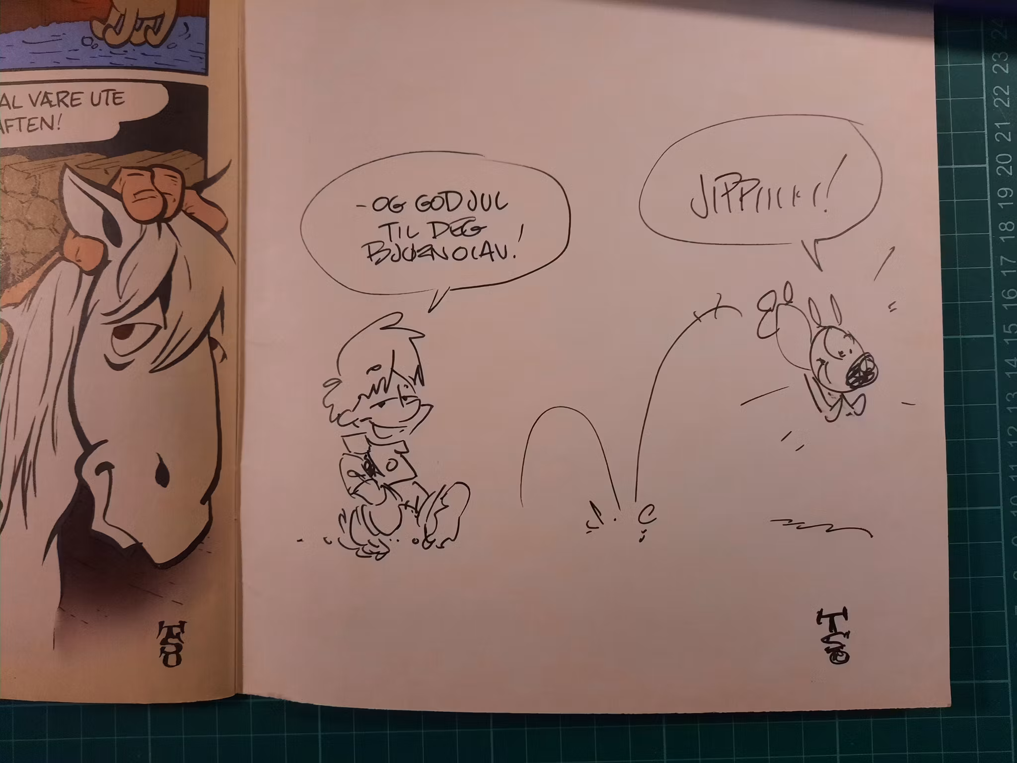 Espen : Makan til julenisse Julen (med hilsen og tegning)