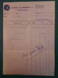 Faktura Juell & Smith 1946