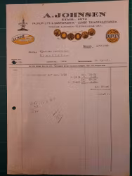 Faktura A. Johnsen 1948