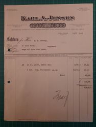 Faktura Karl A. Jensen 1923