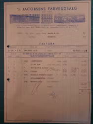 Faktura A.S. Jacobsens farveudsalg 1949