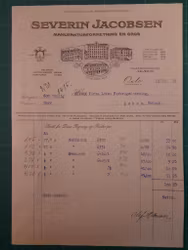 Faktura Severin Jacobsen 1928