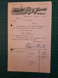 Faktura T.H. Kleivdal lærfabrik 1932