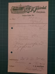 Faktura T.H. Kleivdal lærfabrik 1930