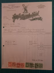 Faktura Gjøvik Mineralvandfabrik 1942 m/omsetningsmerker