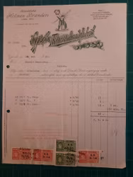 Faktura Gjøvik Mineralvandfabrik 1942 m/omsetningsmerker