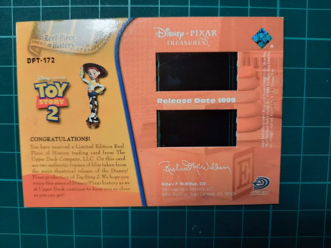 Samlerkort Real piece of history - Toy story 2 -Buzz Lightyear