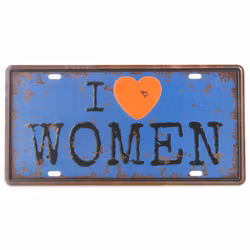 Emaljeskilt I love women
