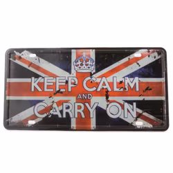 Emaljeskilt Keep calm and carry on