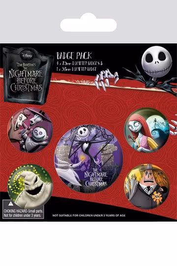 Nightmare Before Christmas Characters Button 5-Pack