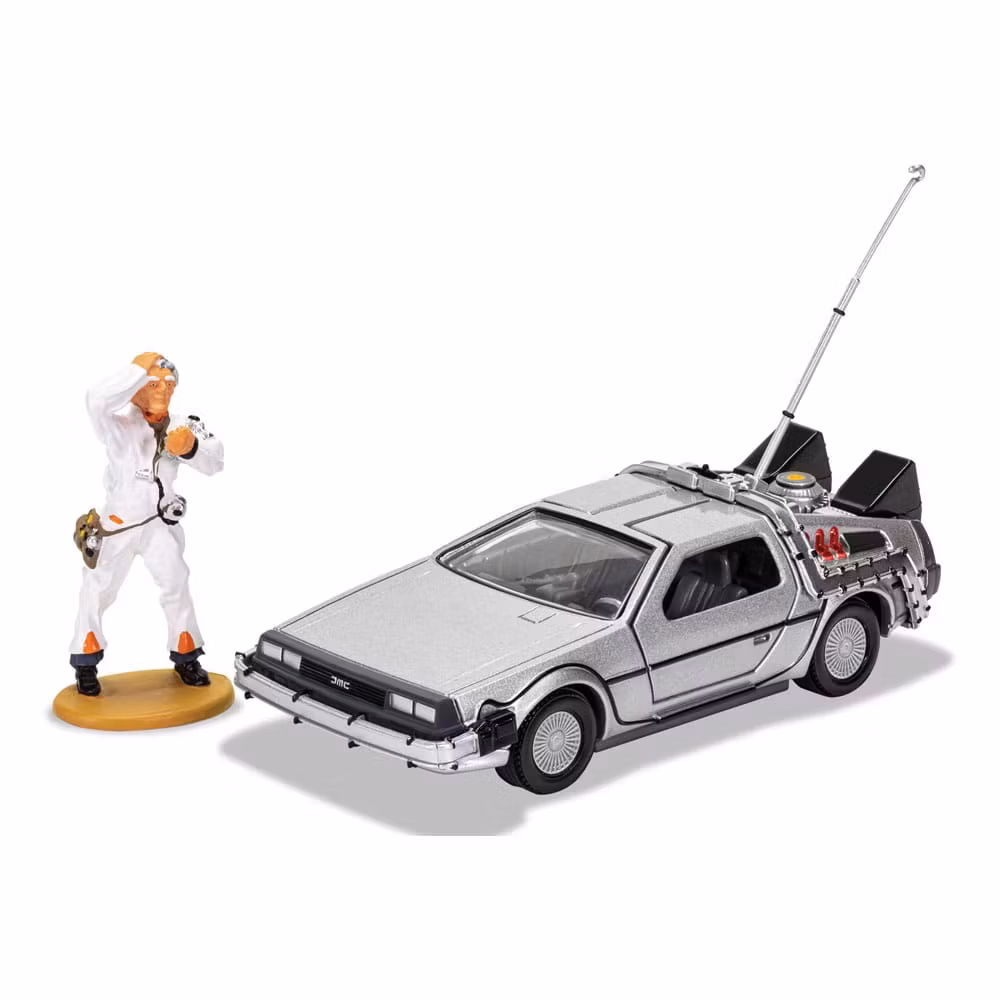 Corgi Back to the future DeLorean og Doc Brown Figur 1:36