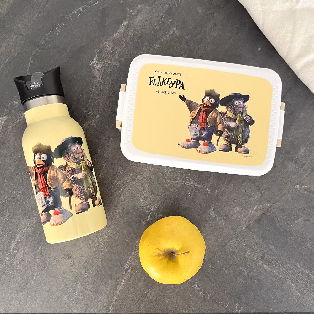Flåklypa drikkeflaske Lys gul - 350ml