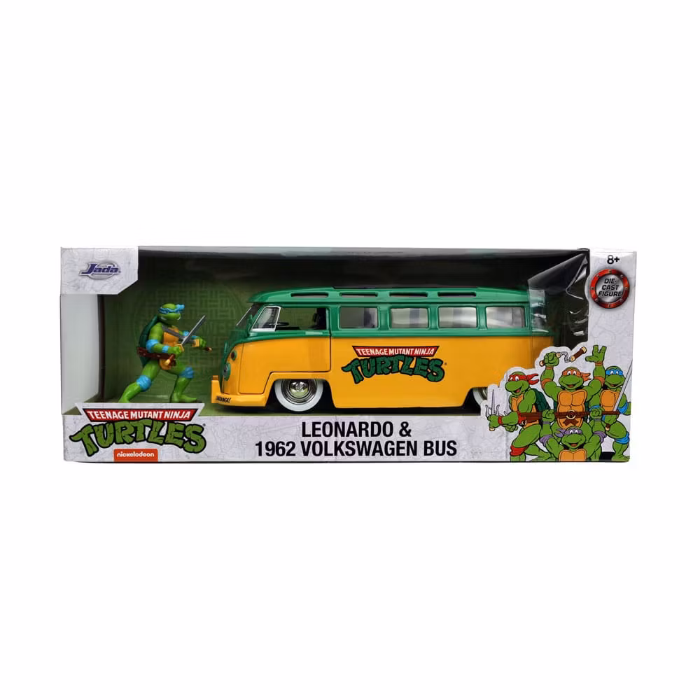 Jada : Teenage Mutant Ninja Turtles Diecast Model 1/24  Leonardo & VW Samba Buss