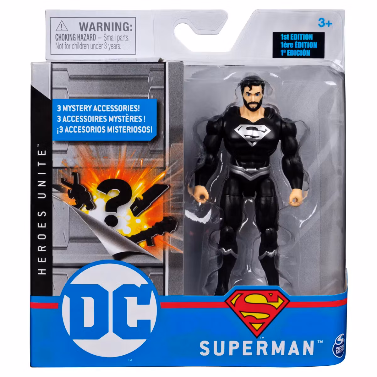 DC Basic spinmaster 10 cm Supermann (Sort drakt)