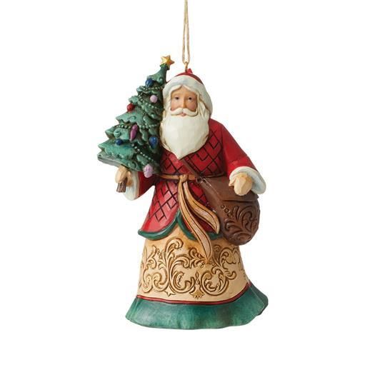 Santa with Toy Bag (Hanging Ornament)