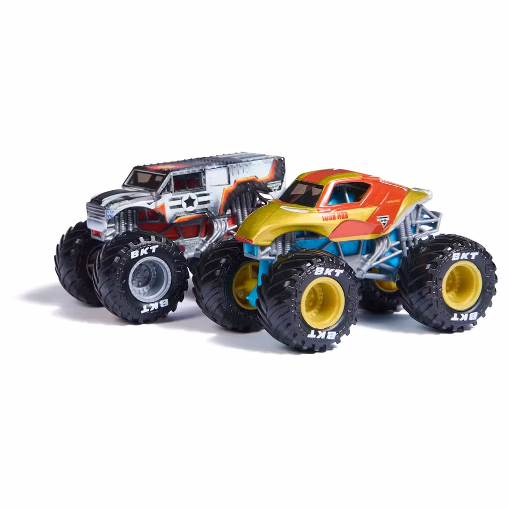 Monster Jam 1:64 Die Cast 2pk Marvel Iron Man vs War Machine